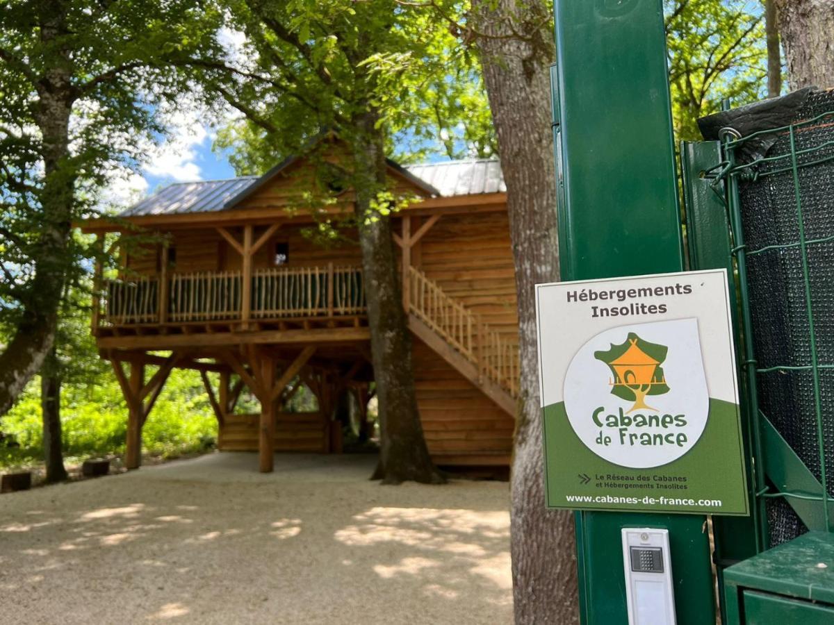 Charmante Cabane Dans Les Arbres Avec Jacuzzi Et Sauna Boismorand Exterior foto